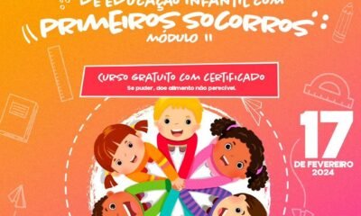 GRATUITO: Curso Básico de Monitor de Educação Infantil com Primeiros Socorros acontece no sábado em Canoas