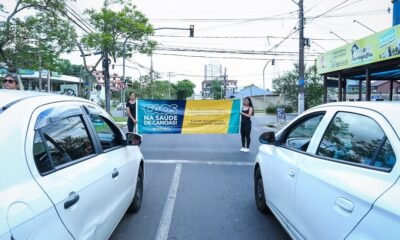 Manifestação em frente ao HU chama atenção para risco de suspensão de atendimentos