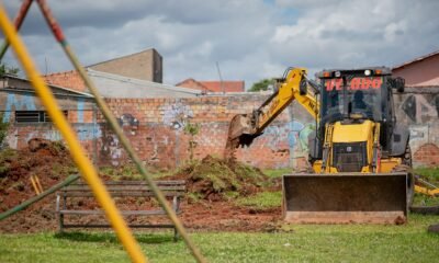 Praça Max Oderich tem obras de revitalização iniciadas em Canoas