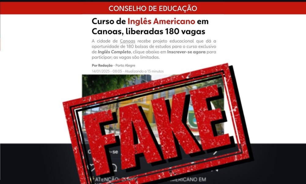 ATENÇÃO Secretaria de Educação de Canoas alerta para anúncio de falso curso de inglês