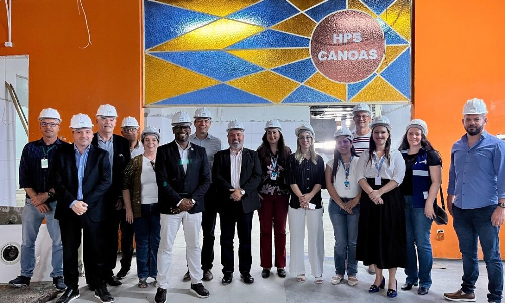 Ministério da Saúde e ONU visitam obras do Hospital de Pronto-socorro de Canoas