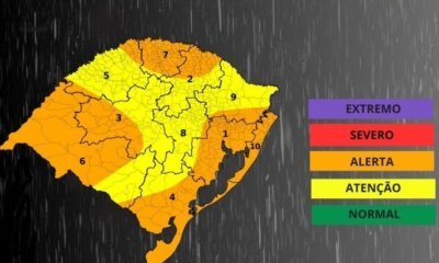 Defesa Civil alerta para chuva forte e rajadas de vento nesta segunda-feira; confira previsão do tempo