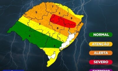 Defesa Civil Estadual emite alerta para ciclone extratropical e grande volume de chuva no final de semana