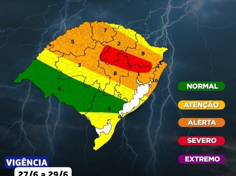 Defesa Civil Estadual emite alerta para ciclone extratropical e grande volume de chuva no final de semana