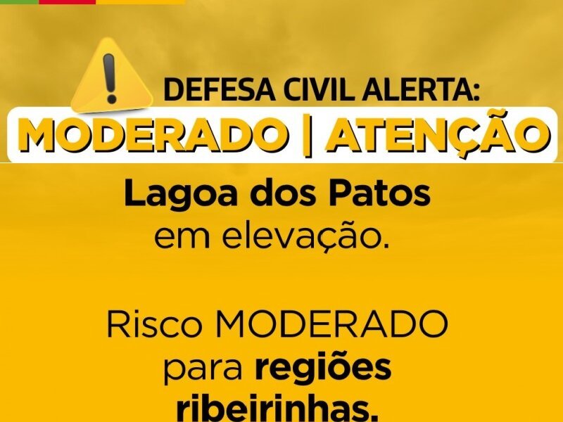 Defesa Civil alerta para lenta elevação da Lagoa dos Patos