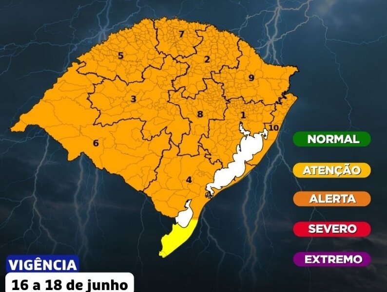 Defesa Civil alerta para volta da chuva no Estado a partir desta segunda-feira, 16