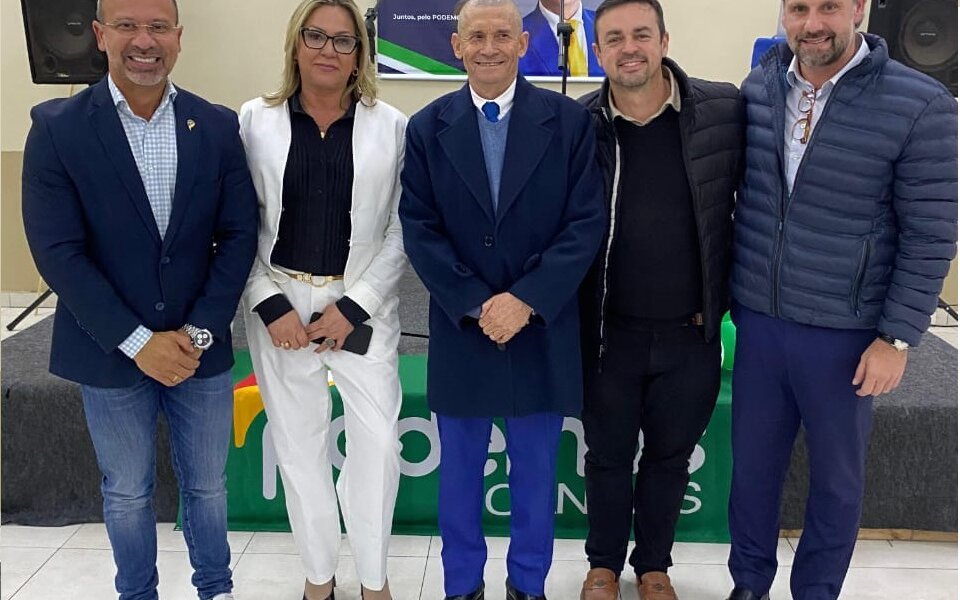 O deputado estadual suplente Capitão Macedo se filia ao Podemos em ato em Canoas.