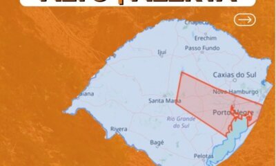 Defesa Civil alerta alerta para chuva e raios na tarde desta sexta-feira, 22