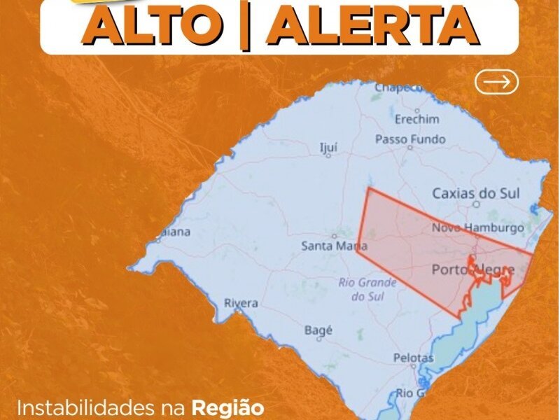 Defesa Civil alerta alerta para chuva e raios na tarde desta sexta-feira, 22