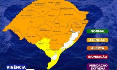 Rio Grande do Sul terá tempestades com chuva, raios, granizo e rajadas de vento intensas no final da semana