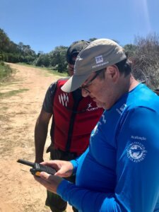 José Truda Palazzo em uma das medições de área no Albardão